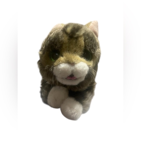 Lil Bub Cuddle Barn Cat Kitty Cat Plush Stuffed Animal Green Eyes Realistic 18" - Picture 2 of 9